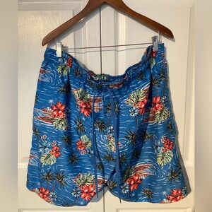Men’s Tropical Blue Floral Hawaiian Shorts 🩳